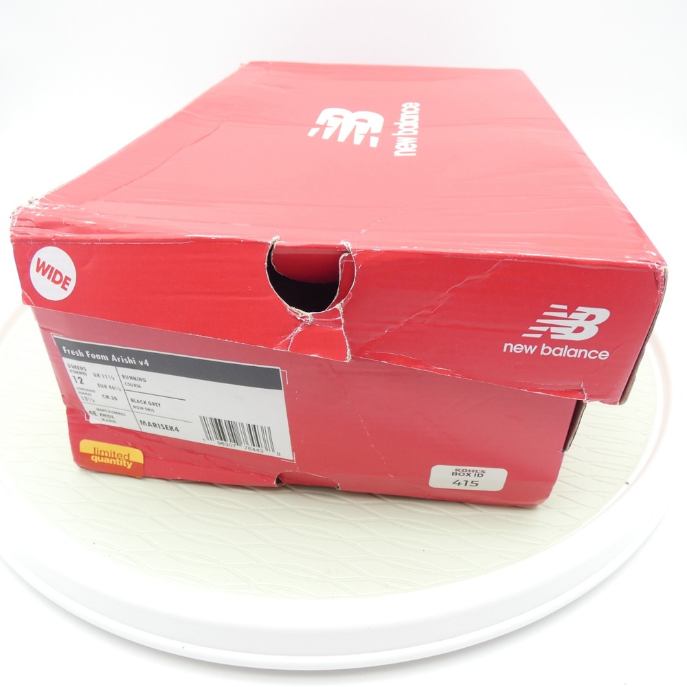 New Balance Fresh Foam Arishi v4 Mens 12 4E Extra Wide Black Grey MARISEK4 - Picture 7 of 8